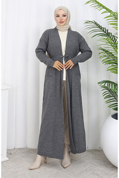 sefamerve Knitwear Long Cardigan 0033-06 Anthracite