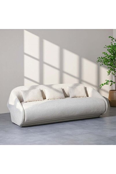 Danube Home Freeza 3-Seater Fabric Sofa Bed - Beige, Solid Wood Frame, Stylis...