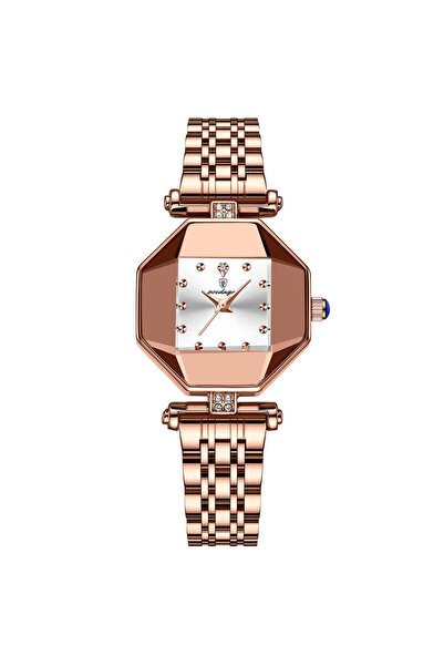 POEDAGAR Ceas dama , otel inoxidabil, rose gold, cadran alb