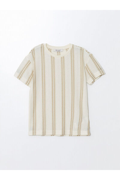 LC Waikiki Tricou cu mânecă scurtă cu dungi pentru băiat