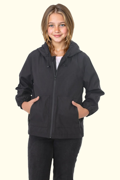 CRASSİ Boys/Girls Hooded Waterproof and Windproof Winter Raincoat with Pockets