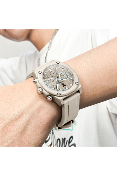 Playboy 3060 Men's Watch Gray – Casual Design, Shock Resistant, Luminous Display, 3ATM
