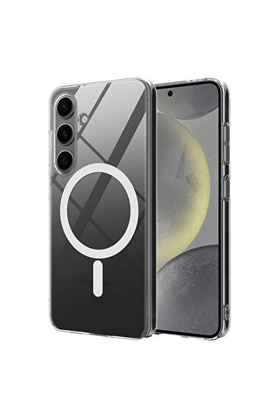 zore Galaxy S24 Fe Case Camera Protected M-Safe Hard Pc Nxxa Porto Cover - Transparent