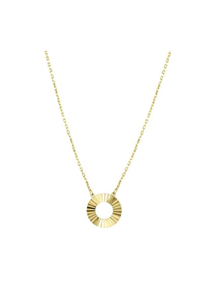 Koçak 14 Ayar Işıltılı Tasarım Halka Altın Kolye