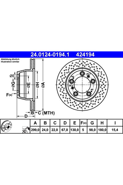 Ate Disc Frana Porsche Boxster/Cayman