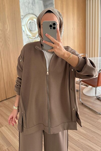 Ka Hijab Set casual din modal cu detaliu cu agrafe - nurcă