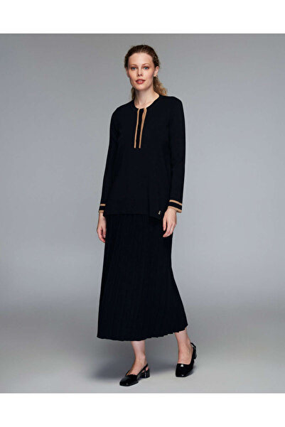 MISS DALIDA T24K-6071 Önü Düğmeli Tunik BLACK