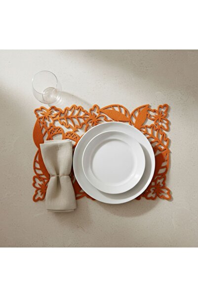 Grand Fine Art 2 Pieces Felt American Service Mat Orange 33X44