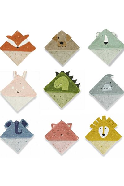 PAMUK HANIM Outlet 100% Cotton Baby Girl-Boy Bath Towel Swaddle Khaki/Dino