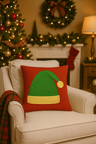 ALAMODECOR Κάλυμμα μαξιλαριού διπλής όψης με θέμα την Πρωτοχρονιά με τύπωμα 1...