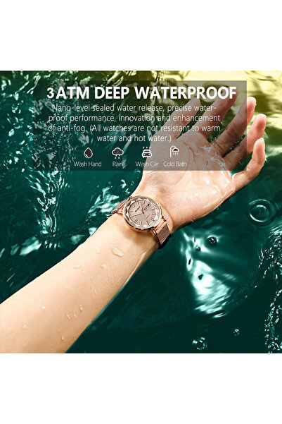 POEDAGAR Ceas dama , otel inoxidabil, argintiu-rose gold, cadran crem