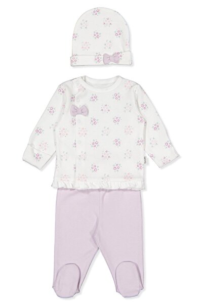 Bebetto طقم زيبين إنترلوك 3 قطع (زهور/25) أرجواني