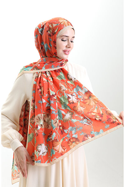 sefamerve Σάλι από βαμβάκι Karaca 82006-09 Χρυσό Πορτοκαλί