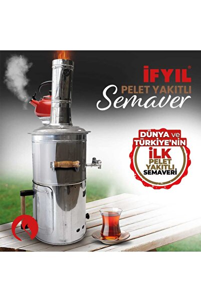 İFYIL Pelet Yakıtlı Dumansız Paslanmaz Çelik 4 Litre Semaver