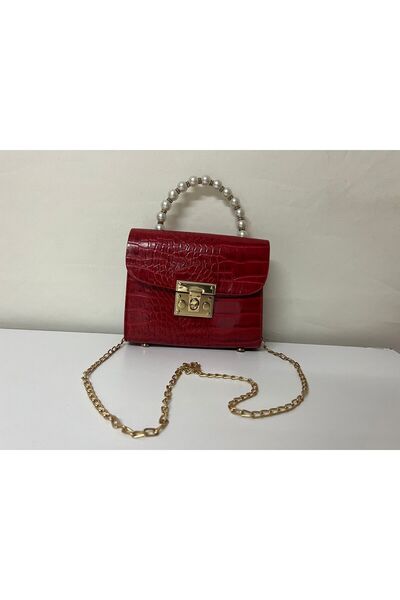 Eylül Spor Mini Women's Pearl Hand and Shoulder Chain Strap Bag