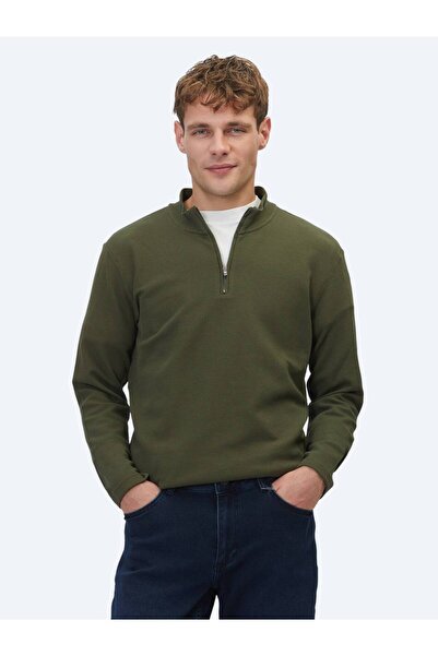 Kip Μπλουζάκι με λαιμόκοψη χακί κοτλέ