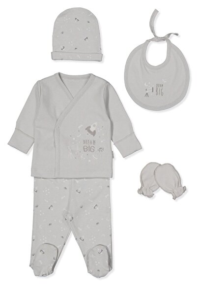 Bebetto طقم زيبين إنترلوك مكون من 5 قطع (دريم بيج) رمادي