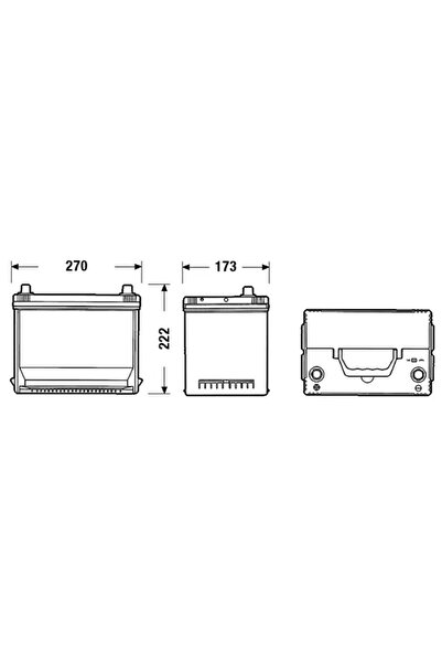 EXIDE MITSUBISHI L 300 / DELICA II starter battery, flat plate / chassis (L03_P) 1986-1994