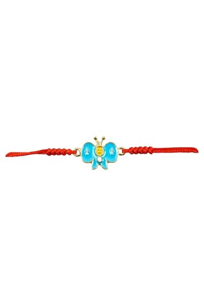 GOLD MARKET Set of 10 Martisor bracelets for children, metal and textile, on colored card, butterfly