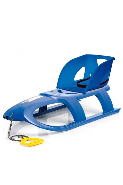 Prosperplast Bullet sled with child seat, blue, safety belt, steel slide rail, 102x40x23cm