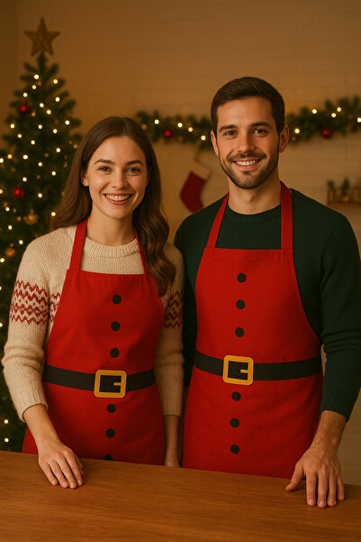 Soft and Baby Santa Claus New Year Apron, Christmas Kitchen Apron