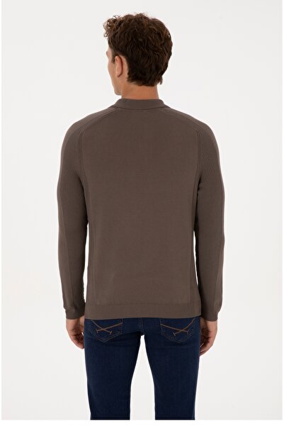 U.S. Polo Assn. U.s polo assn polo yaka fermuarlı viskon polyester karışlı kazak