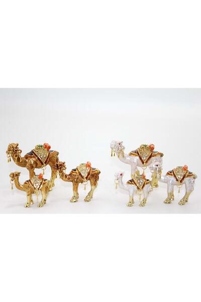Skygo Taşlı 3'Lü Deve Figürü Biblo