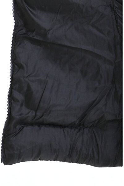 sefamerve Hooded Zippered Puffer Vest 0170-02 Black