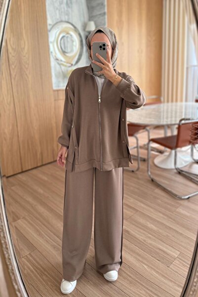 Ka Hijab Σετ Casual Modal με λεπτομέρεια κουμπώματος - Βιζόν