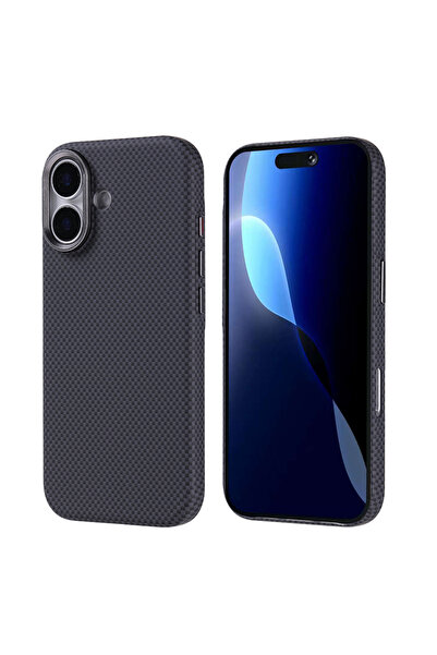 zore iPhone 17 Kılıf M-safe Şarj Özellikli Karbon Fiber Görünümlü SHRP Nekst ...