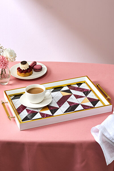 Karaca Niva Dikdörtgen Bordo Tepsi 42 cm