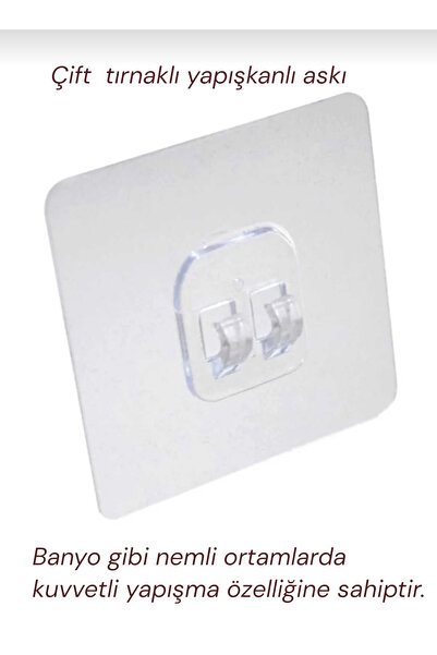 EMPA A V M 1 adet Çift Tırnaklı şeffaf yapışkanlı askı yapışkanlı organizer a...