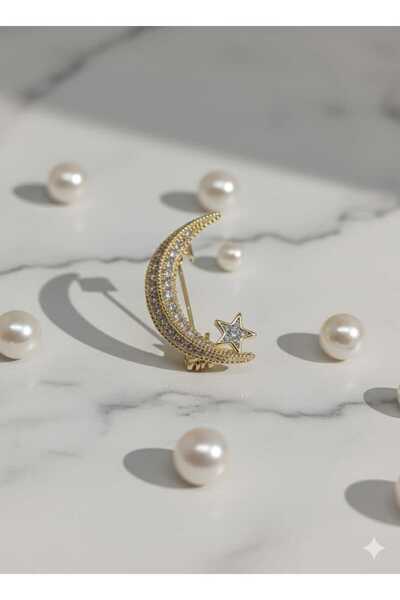 FOR YOU TAKI by Ezgi Kadın Ay Yıldız Broş