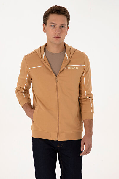 U.S. Polo Assn. Men's Camel Knitted Cardigan 50315746-Vr015