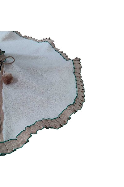 MODA NUR Christmas Tree Skirt, Pine Tree Foot Mat Cover, Cream Color, Plush, 85 cm