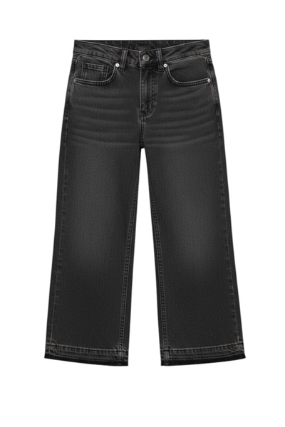 ASL GOLF CLUB Girl's High Waist Wide Leg Jean Pants - Leg Detail