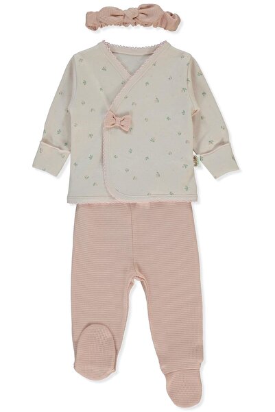 Bebetto ORGANİK İNTERLOK ZIBIN SET 3LÜ (ORGANIC CUTE BEAR) PEMBE