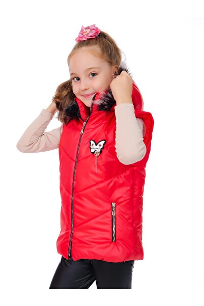 Kamex Girls' Embroidered Winter Puffer Vest