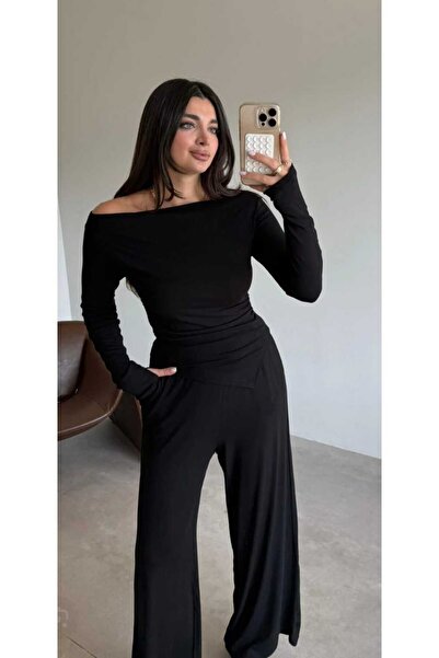 DJANGO STYLE Women's Draped Asymmetric Cut Bluse Pants