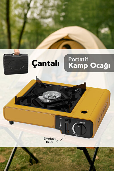 Meleni Home Portatif Kamp Ocağı - Taşıma Çantalı Gazlı Stop Emniyetli Ocak 34...