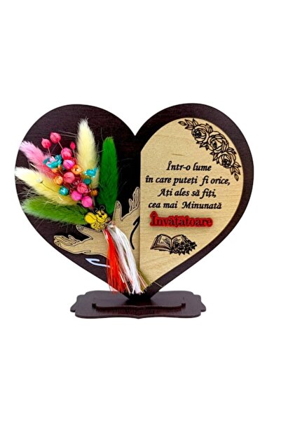 OEM Cadou personalizat pentru profesori - inimă cu pai și mesaj personalizat ...