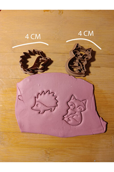Enbceramic 2 Lİ 4 CM KİRPİ VE TİLKİ POLİMER KİL KALIP SERAMİK KALIP