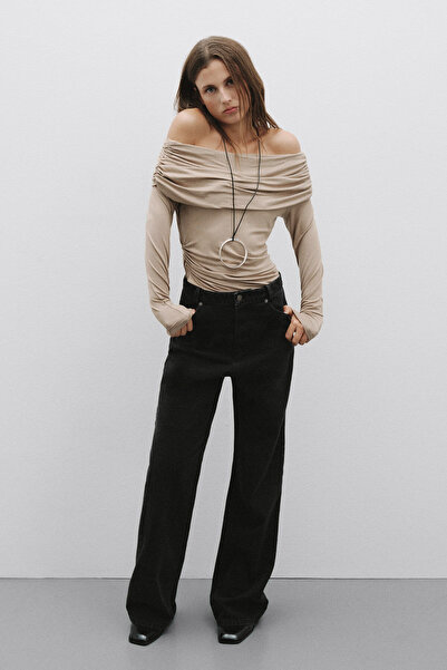Pilea High Waist Anthracite Denim Trousers