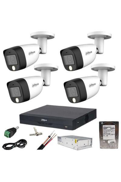 DAHUA surveillance system - 4 cameras 5MP Dual Light (IR/WL 20m), 4-ch DVR, 1TB HDD, accessories