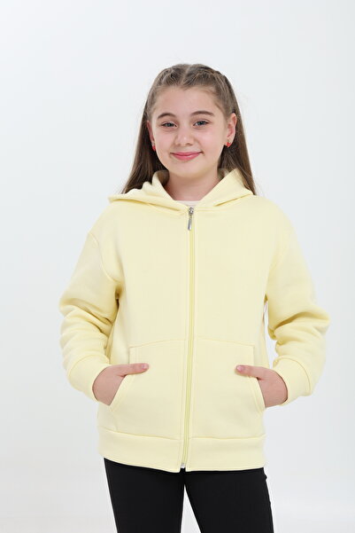 Tight Lady %100 Organik Pamuk Kız Çocuk, 3 iplik içi Polarlı,Kapüşonlu,Fermua...