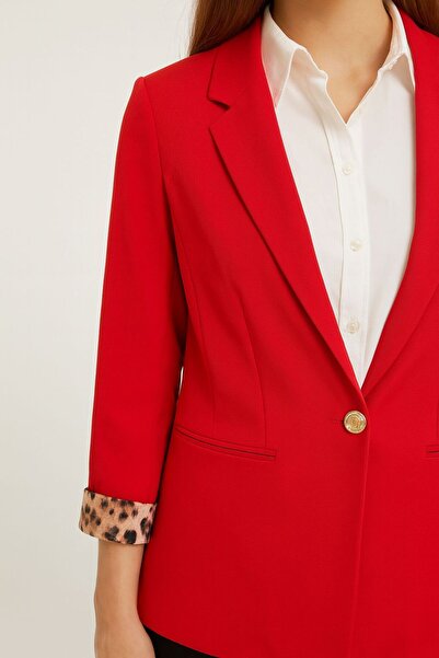 KASİDE Leopar Desen Detaylı Blazer Ceket