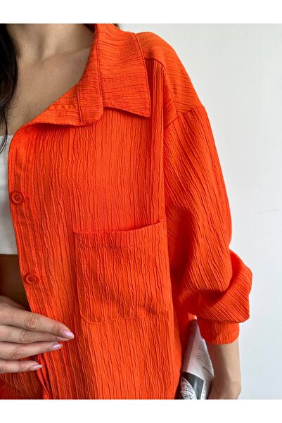 sstyle moda قميص كبير الحجم من الكتان