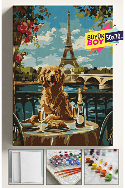 Genel Markalar Sayılarla Boyama Seti Numaralı Tuval Fırça Boya Dahil Kasnaklı...