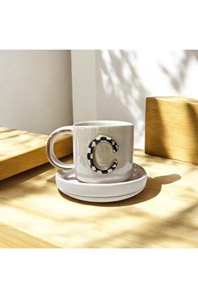 Deniz Kızı Seramik Letter C Handmade Ceramic Cup