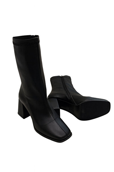 Şukufe'nin ayakkabıları STREÇ KÖŞELİ KALIP KISA BOT